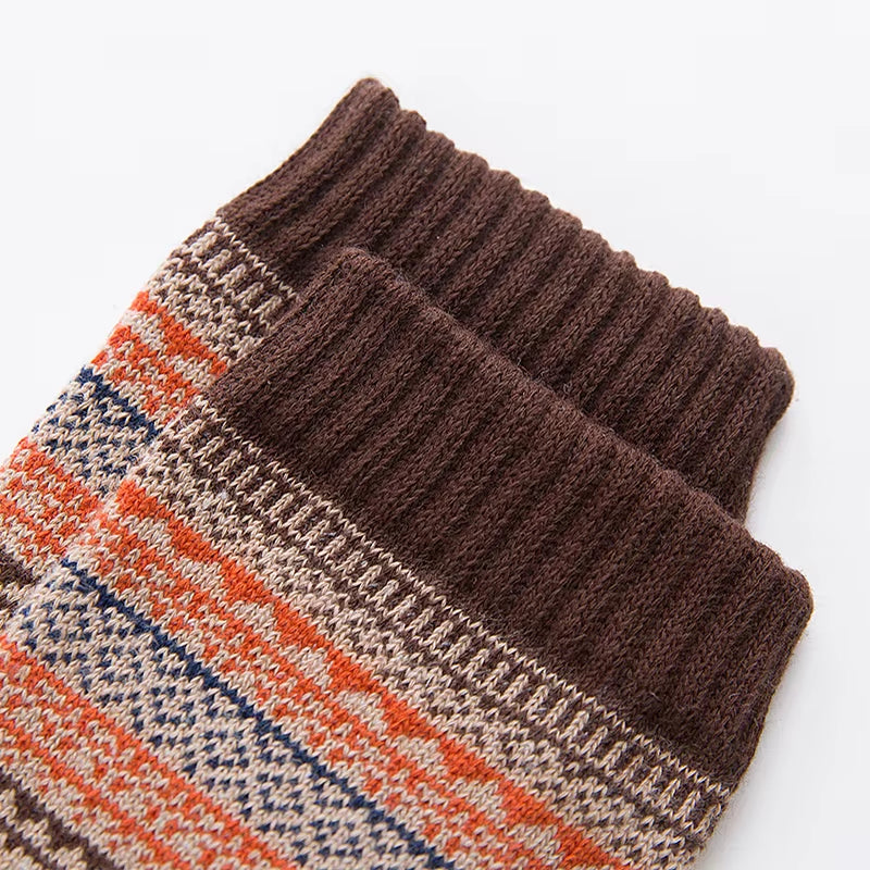 Brand 5 Pairs Winter Men'S Socks Thicken Sheep'S Wool Socks Warm Men Retro Style Colorful Fashion Man Socks for Snow Boots