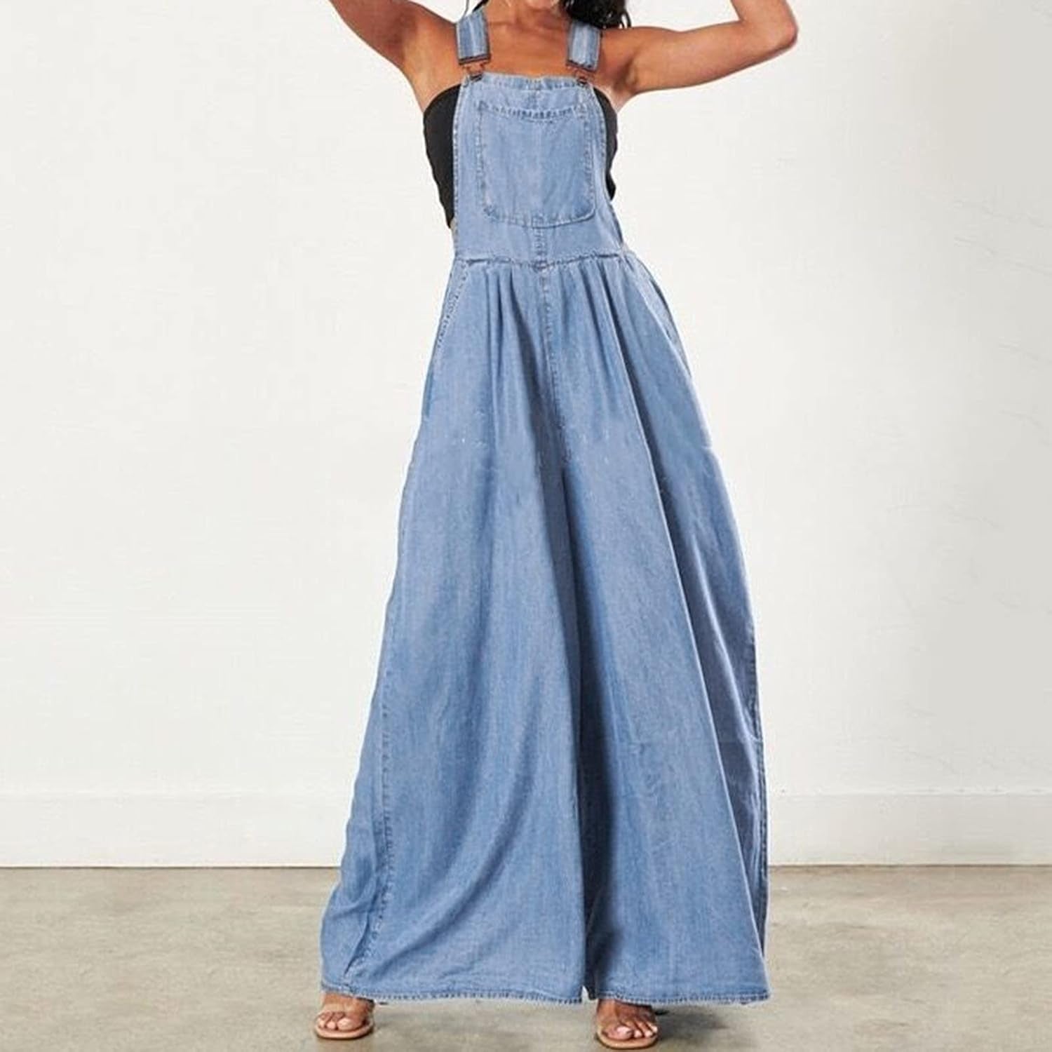 Womens Denim Jumpsuit Sexy off Shoulder Long Pants Romper Casual Jeans Playsuit Overalls Casual Loose Jumpsuits