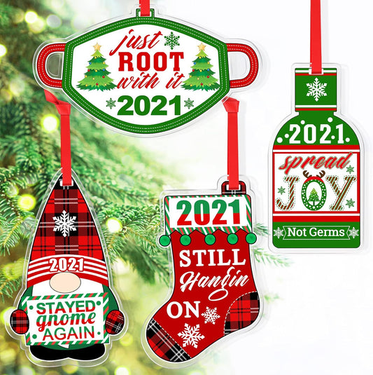 4 Pack Christmas Ornaments,  2021 Christmas Ornaments Christmas Decorations 2021 Christmas Tree Ornaments Christmas Home Ornaments 2021 Christmas Tree Decorations - Gifts for Christmas