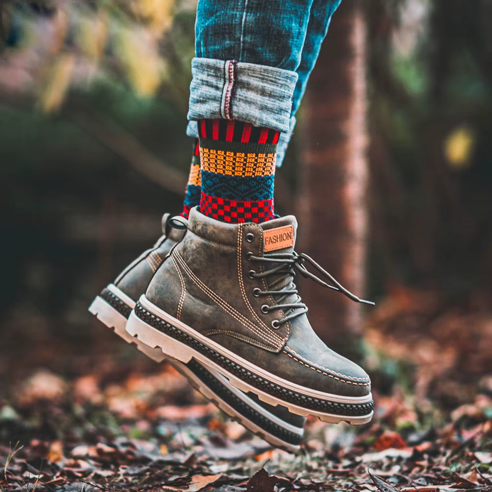 Brand 5 Pairs Winter Men'S Socks Thicken Sheep'S Wool Socks Warm Men Retro Style Colorful Fashion Man Socks for Snow Boots